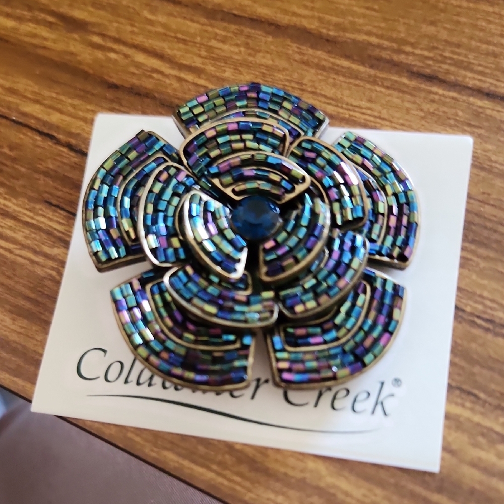 Coldwater Creek Multicolor Mosaic Brooch